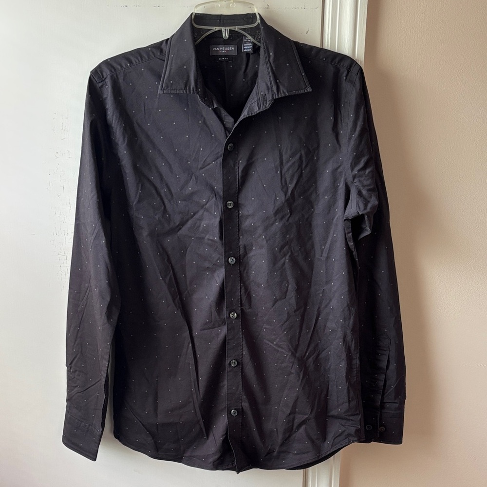 Van Heusen Black Casual Button-Down Shirt
